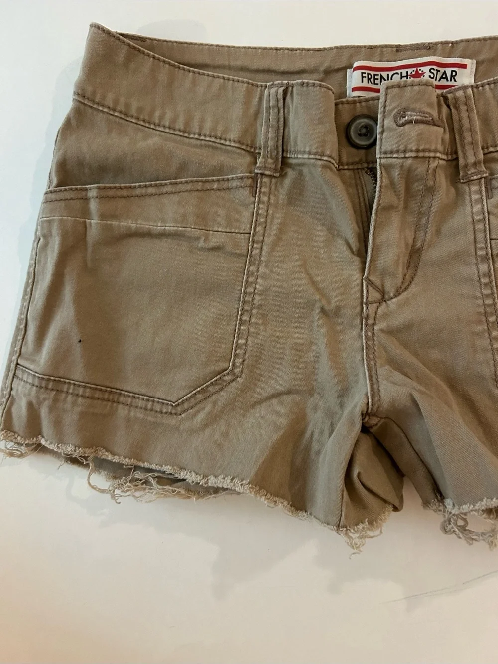 Women's Tan Denim Cutoff Shorts